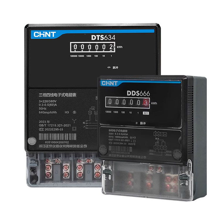 正泰DTS634三相四线电表互感器式LCD红外RS485通讯380V有功计度器