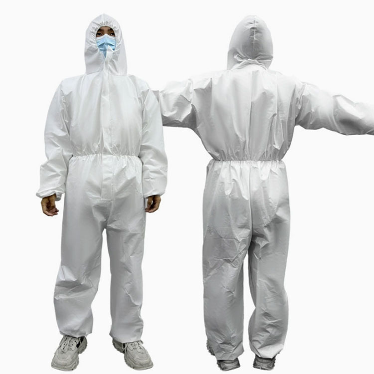 一次性防护服连体式65g非连脚SF透气膜加厚养殖无纺布油漆服防水